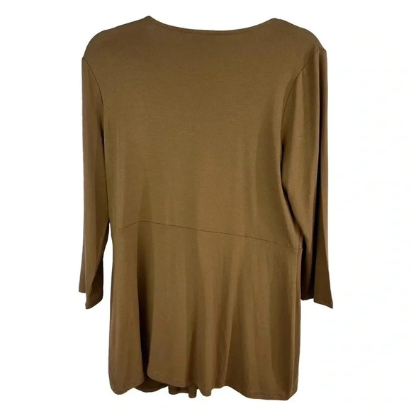 J Jill Wearever‎ Collection Acorn Surplice Blouse  Small NWT Minimalist Neutral - Picture 2 of 7